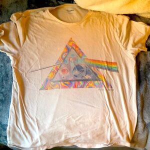 Pink Floyd Rainbow Prism Album Cover White T-Shirt - Men’s Large, Streetwear